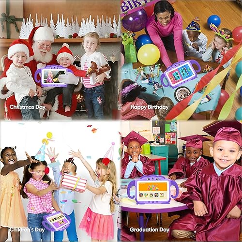 Miniatura 7 de okulaku Tableta para Niños de 7 Pulgadas Tabletas para Niños de 3-7 32 GB Tabletas para Niños Pequeños con YouTube Funda WiFi Cámara Dual, Tableta