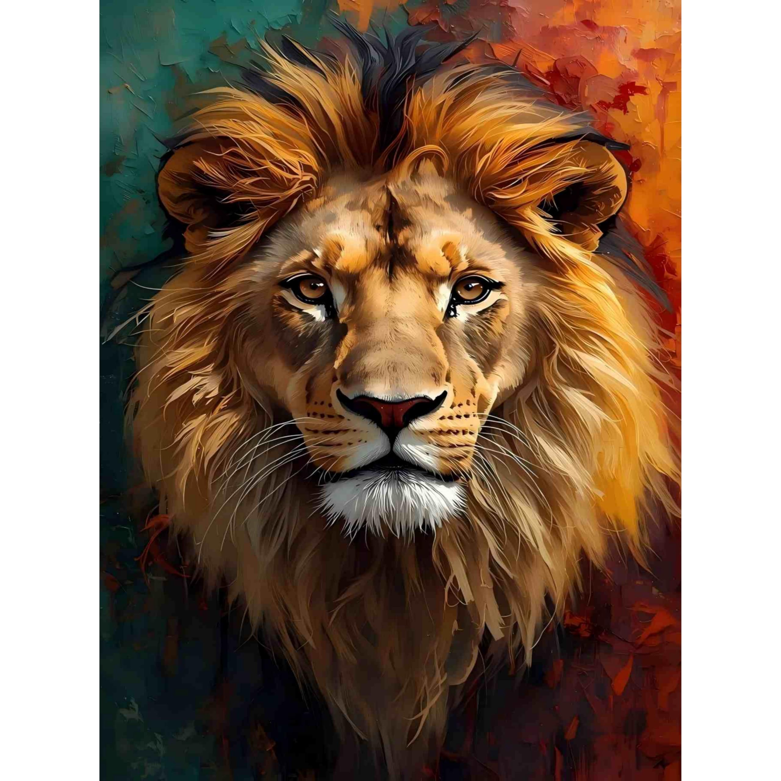 TARATH Diamant Painting Bilder Tiere, 5D Diamond Painting Löwe Erwachsene für Schlafzimmer Wohnzimmer Wand Deko, 30 x 40 cm