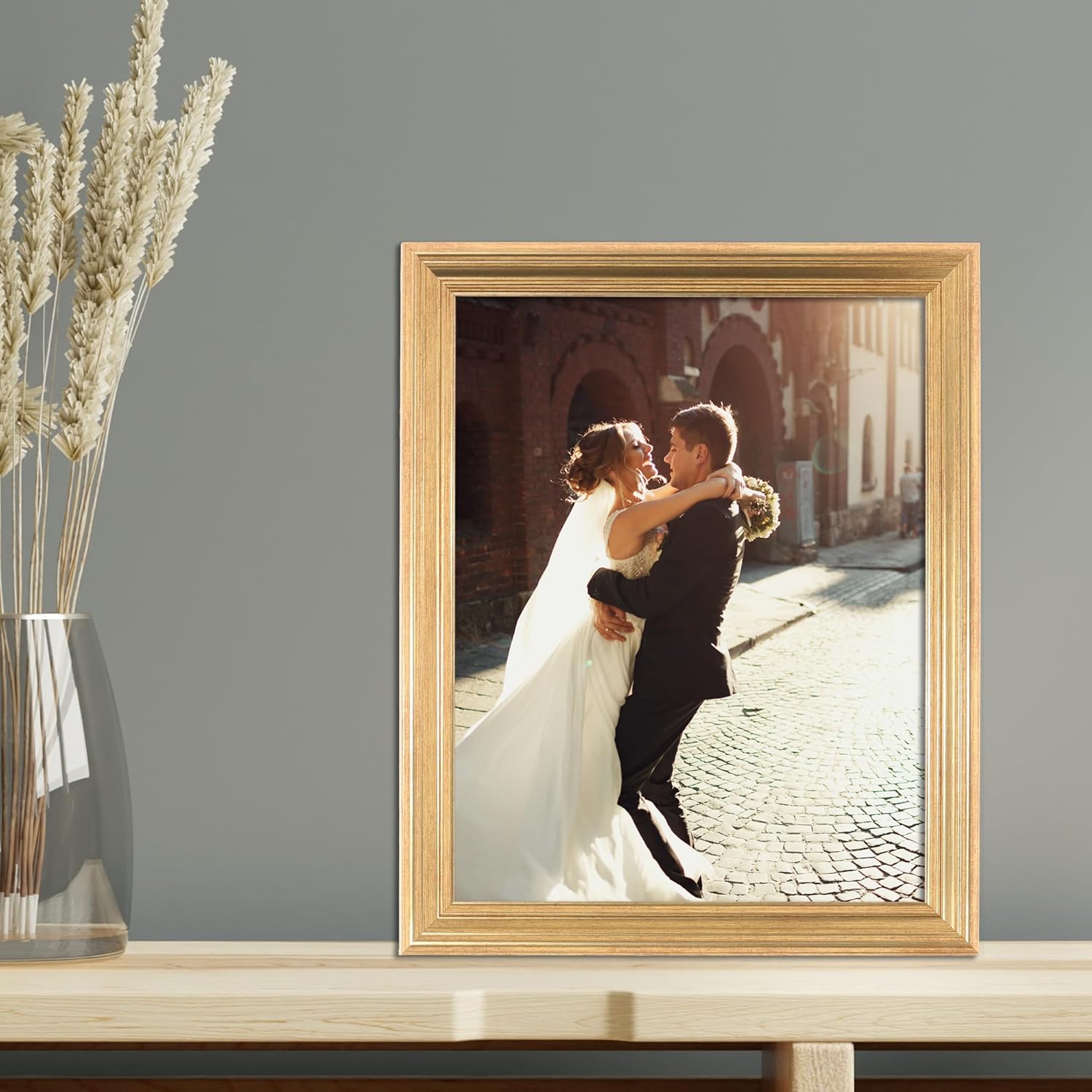 Lawrence Frames 8.5x11 Sutter Burnished Gold Picture Frame (536281)