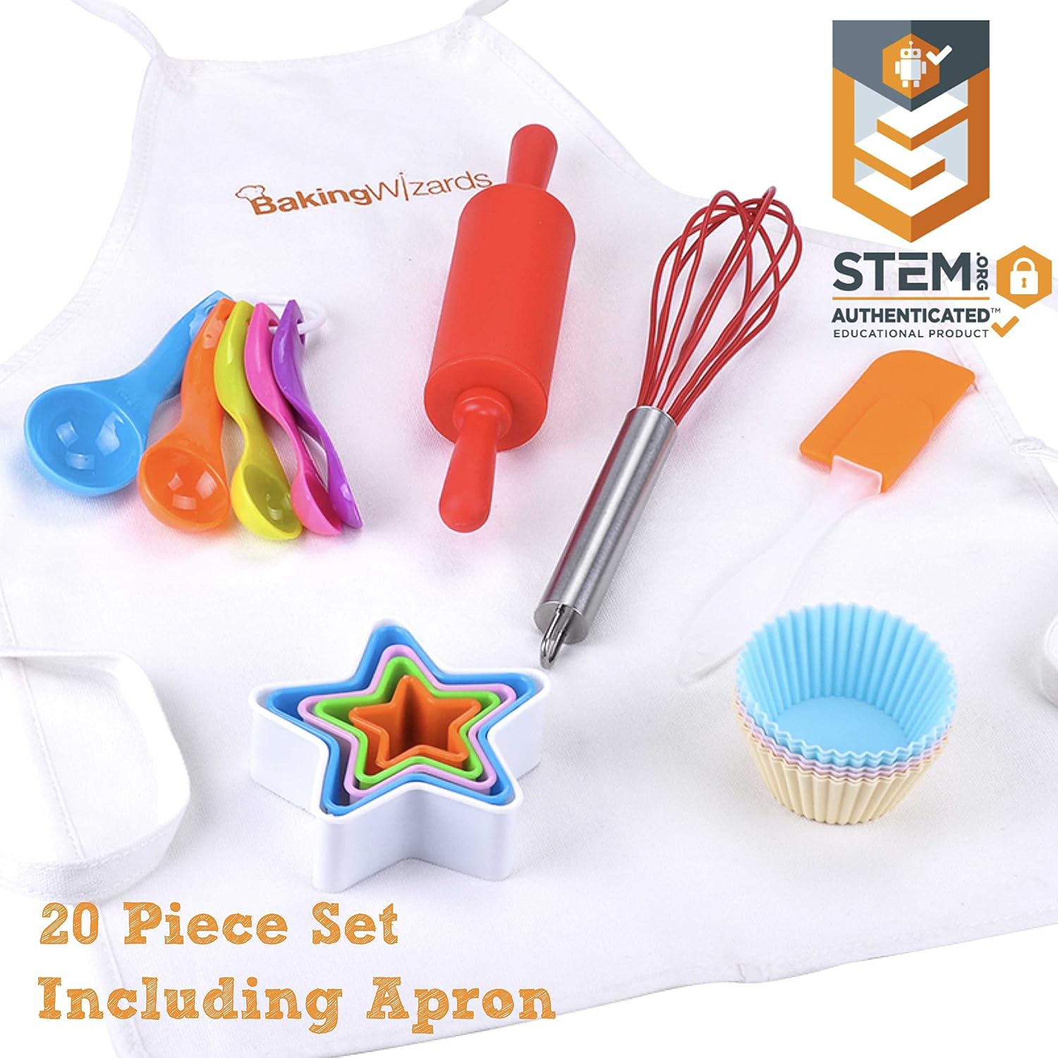 Deluxe Kids Baking Set with Apron and Real Kitchen Cooking Utensils - Suitable for Boys & Girls Ages 3 Years & Up - Ideal Christmas or Birthday Gift