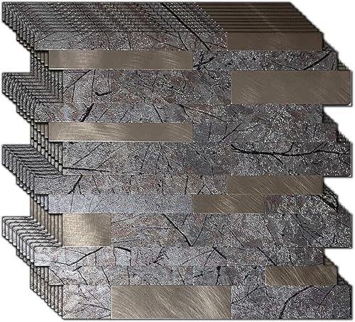 Weimeisc 10 hojas de azulejos contra salpicaduras para cocina, despegar y pegar, 11.81 x 11.81 pulgadas, autoadhesivo, impermeable, azulejos de