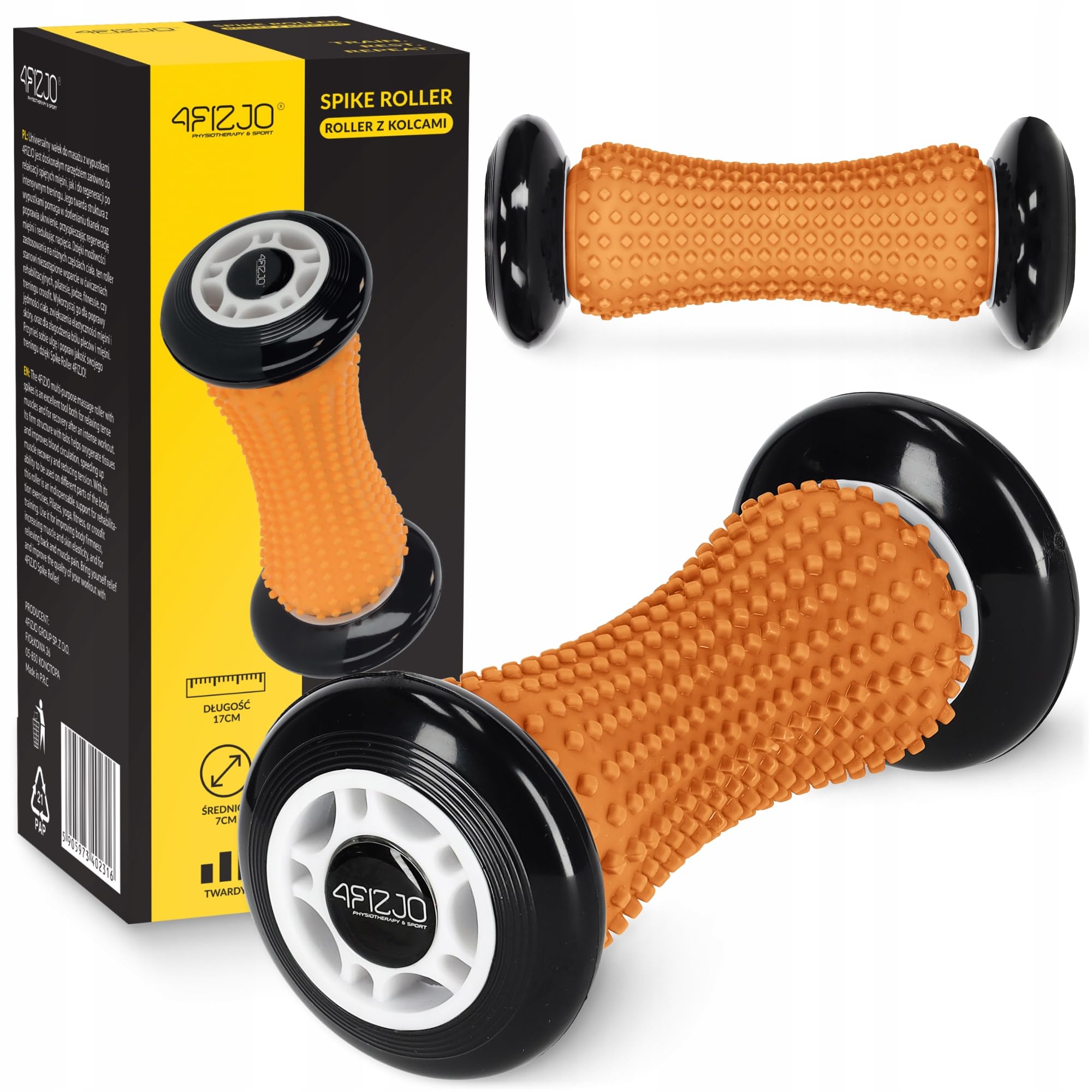 WAŁEK REHABILITACYJNY DO MASAŻU ROLLER Z WYPUSTKAMI KÓŁKA AUTOMASAŻ SPIKE
