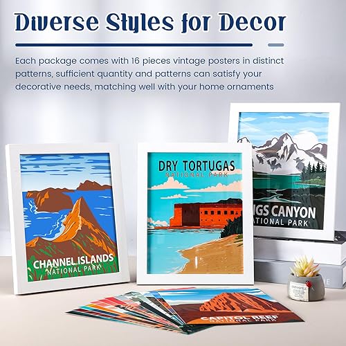 Miniatura 7 de 16 pósteres de Parque Nacional vintage de 16 impresiones de viaje, arte de pared, arte abstracto de pared y montaña, juego de impresiones abstractas