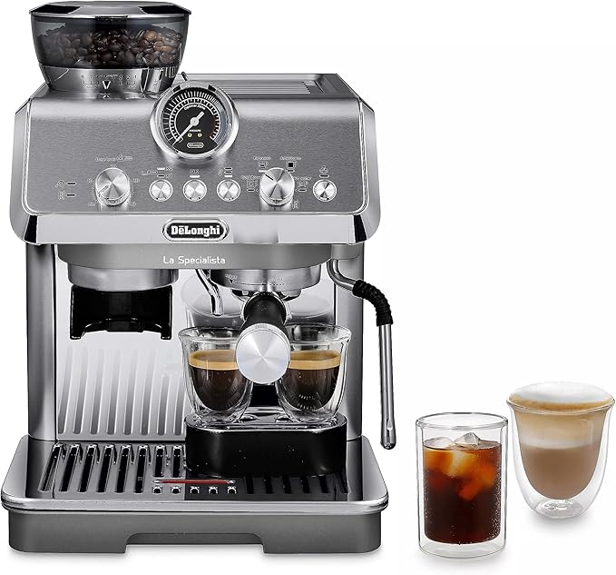 De'Longhi La Specialista Arte Evo Espresso Machine with Cold Brew, Manual Milk Frother, Barista Kit for Latte, Cappuccino, Built-in Grinder, EC9255M