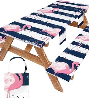 Picnic Table Cover with Bench Covers Elastic Table Cloth Cool Fun Unique Ideas Birthday Christmas Xmas Valentine's Day Camping Gifts for Camper RV Owner Camping Lovers Couple Women Men Mother Father