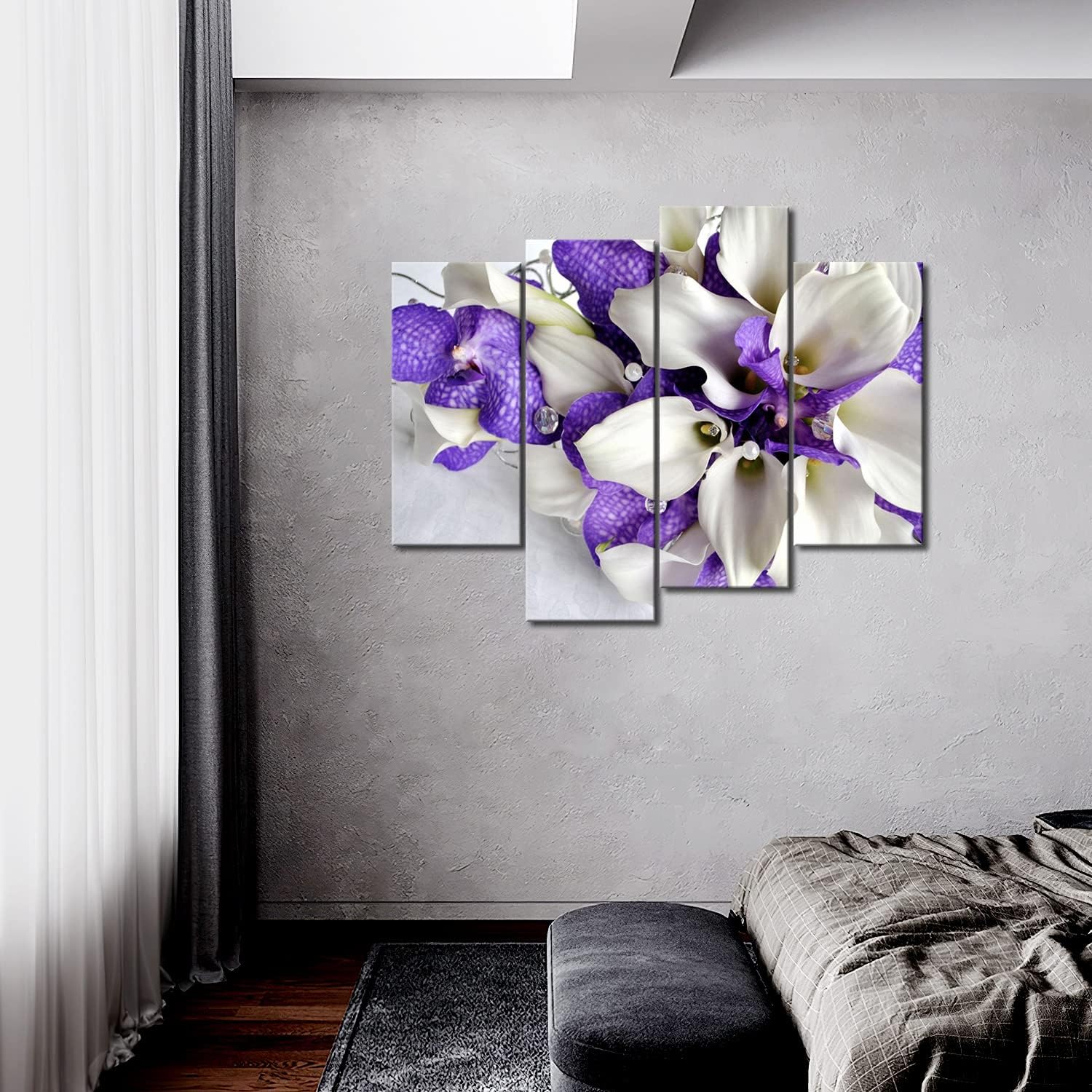 Purple Flower Wall Art Calla Lily Canvas Bunch Flower Kitchen Pictures Print On Canvas Flower The Picture for Living Room Home Modern Decoration