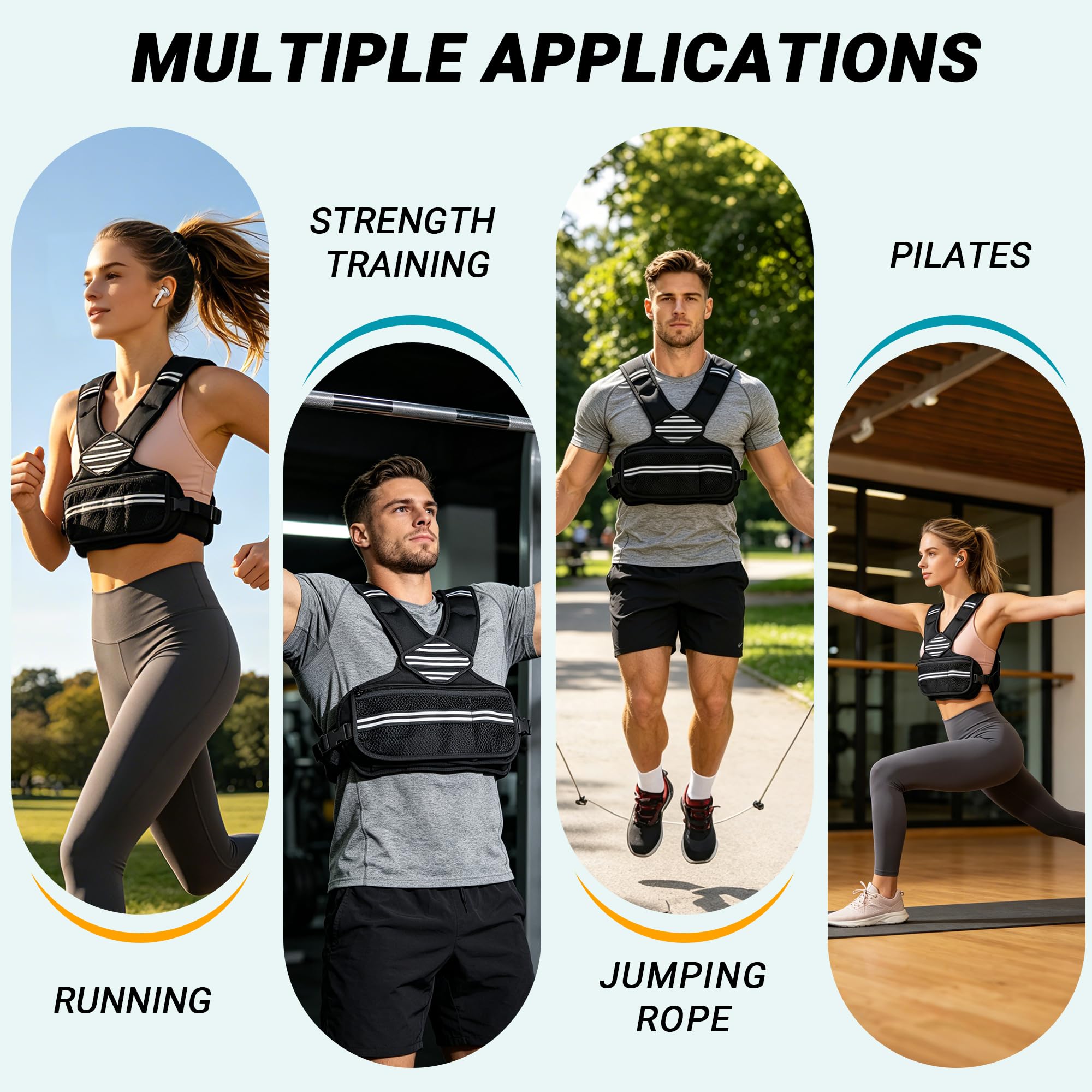 JX Fitness Gilet ponderato per allenamento della forza, regolabile da 2,7 a 9 kg, per uomini e donne, comoda tasca, gilet ponderato con sabbia di ferro, ideale per palestra, allenamento yoga ed