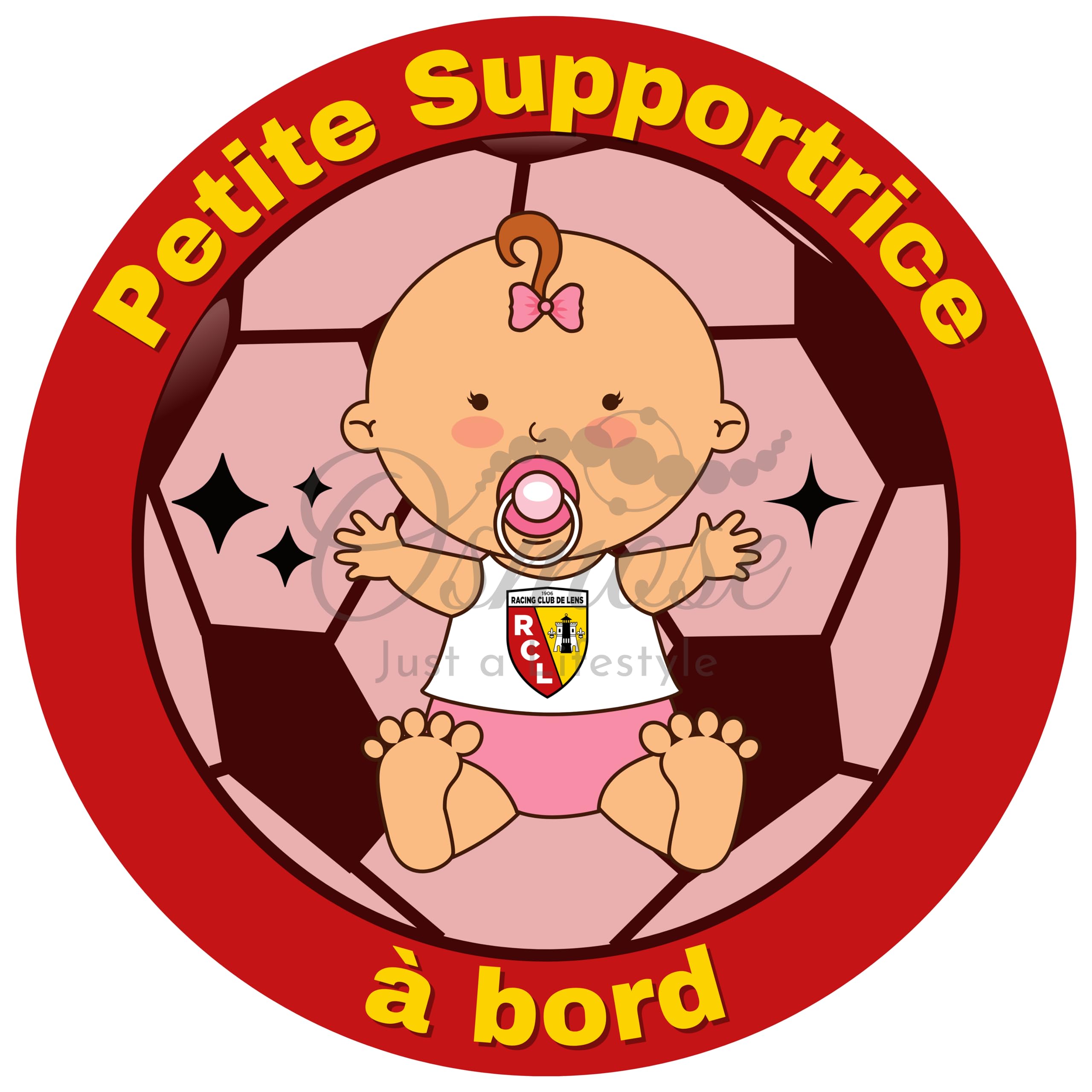 Autocollant Bébé à Bord FanZone Foot - Petit Supporter RCL Lens
