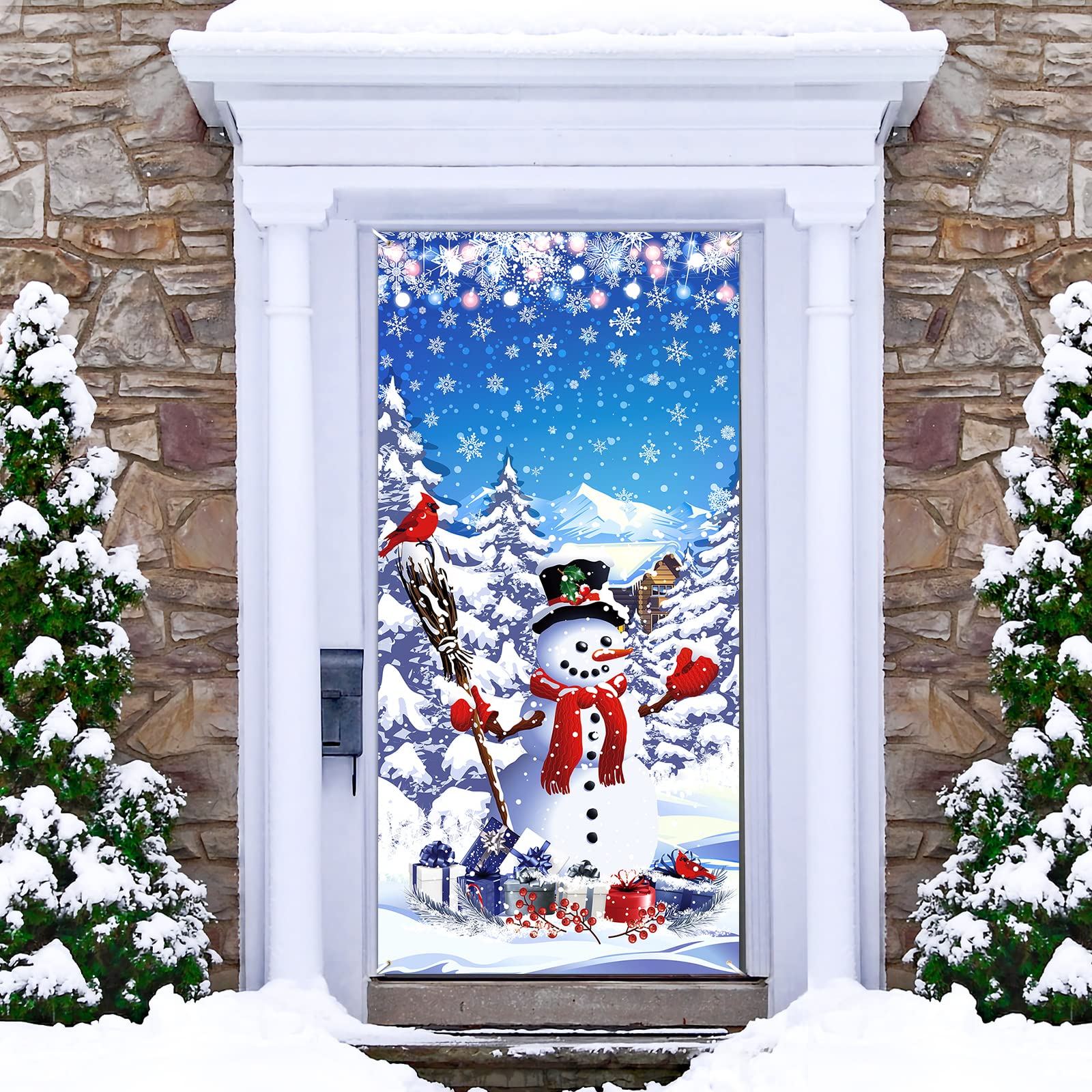 Grand Porte-bas De Noël - Bonhomme De Neige Avec Bouchons En Résine Lourde - Occasion