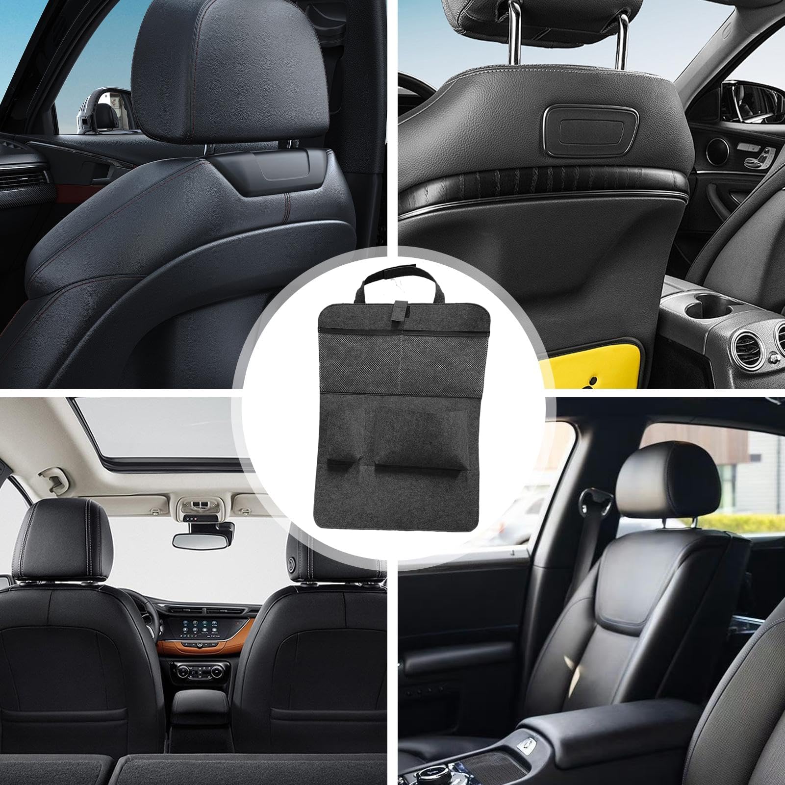 Versatile auto in feltro – ideale per viaggi interni su strada, campeggio, pendolari quotidiani – per conservare bevande, telefoni, libri, chiavi e altro – design elegante