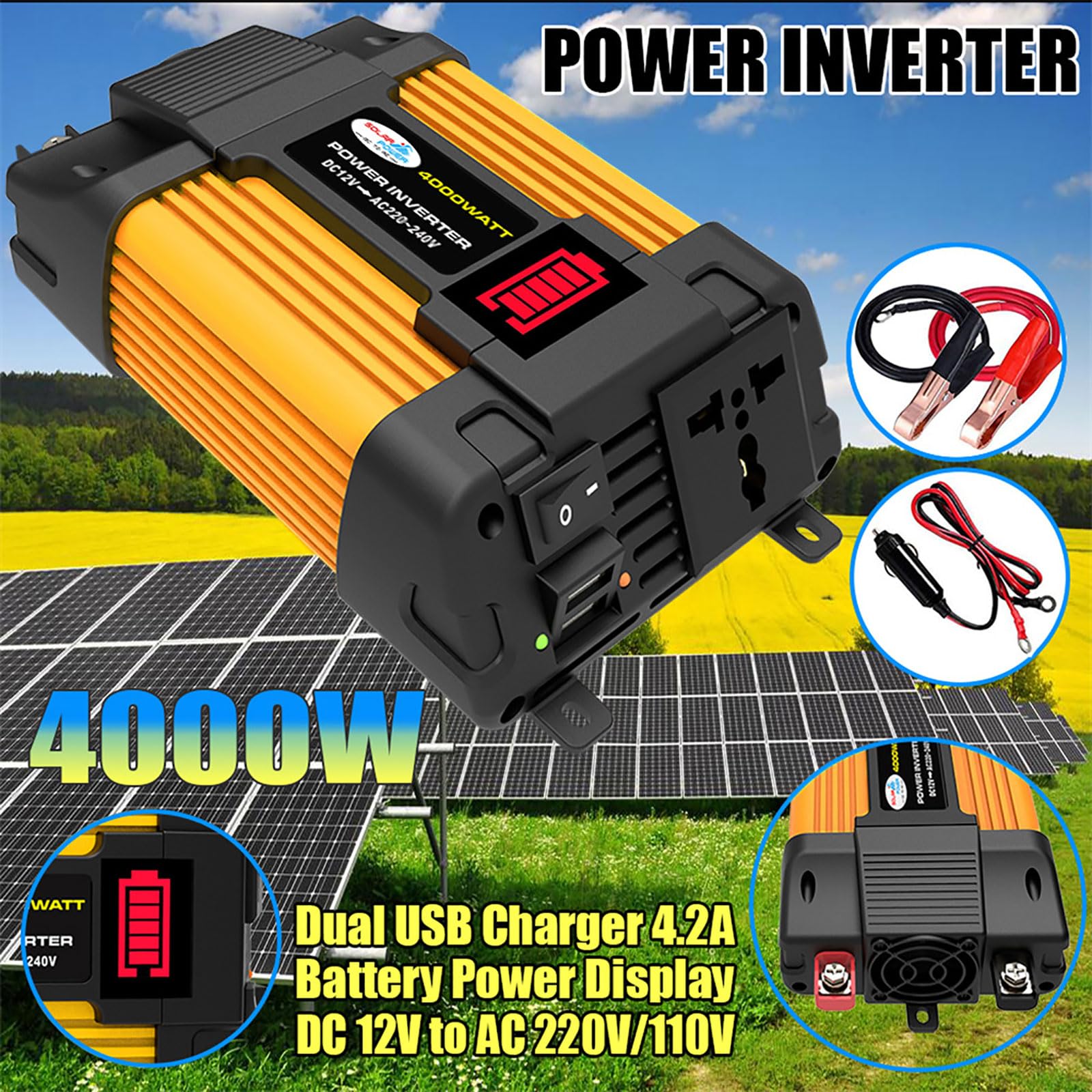 Kit pannello solare off-grid da 4000 W con pannello monocristallino da 18 W e controller da 30 A(110V)