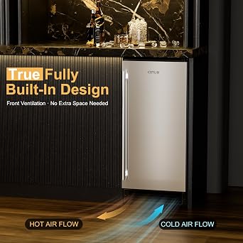 COTLIN 15 W Under Counter Ice Maker with Spray Technology, 52 LBS/Day, Ultra Clear Bullet Ice, Built-in Ice Maker with Filter for Residential Commercial Use,UL Approved, Self-Cleaning, 2026 Upgraded