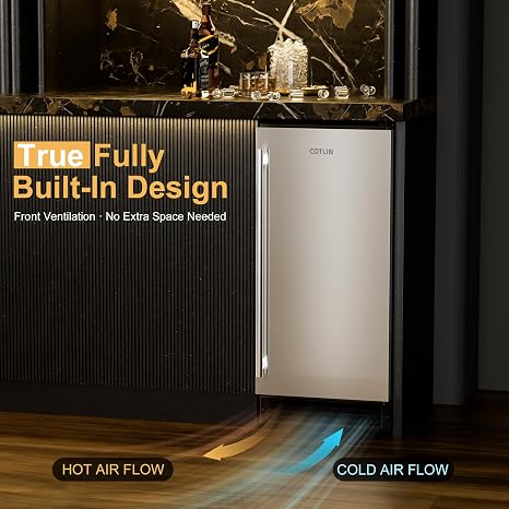 COTLIN 15 W Under Counter Ice Maker with Spray Technology, 52 LBS/Day, Ultra Clear Bullet Ice, Built-in Ice Maker with Filter for Residential Commercial Use,UL Approved, Self-Cleaning, 2026 Upgraded
