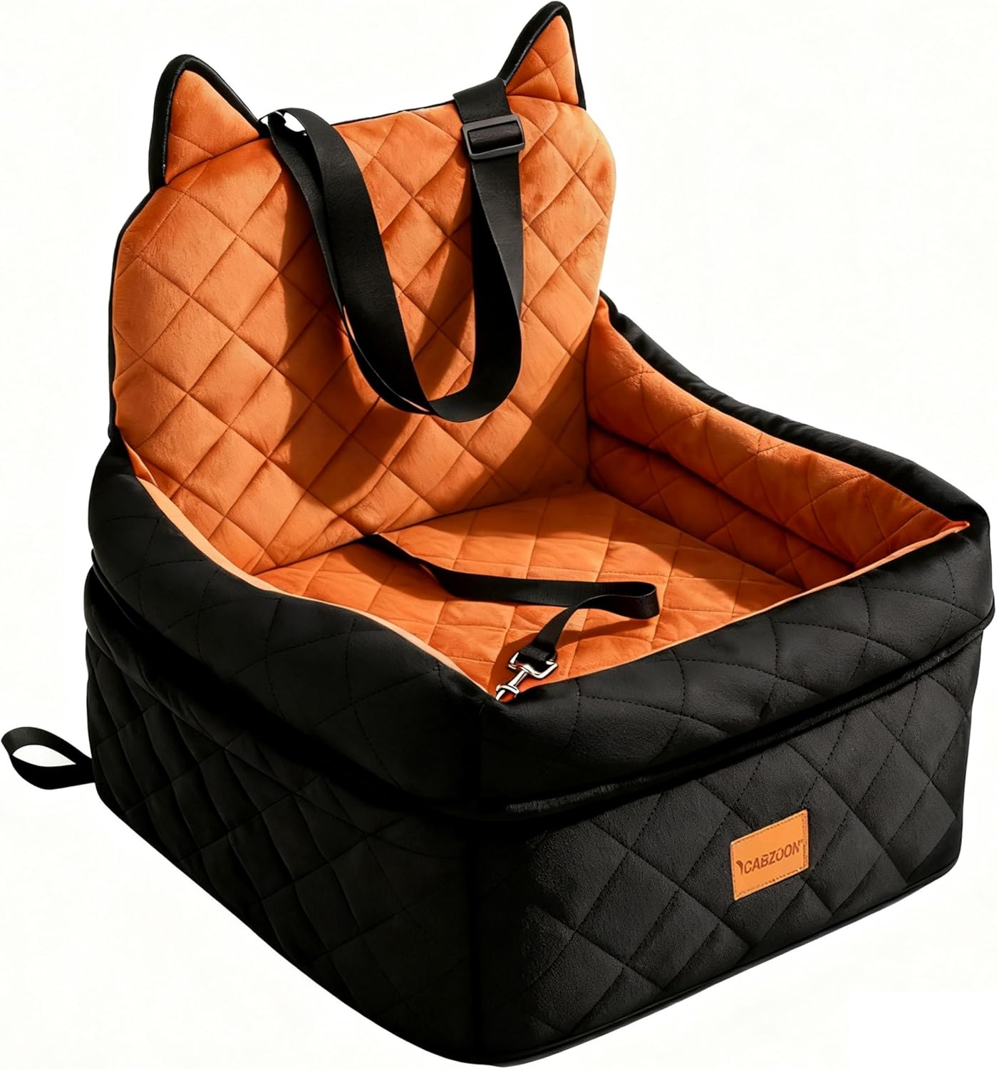 Elevated Car Seat for Small/Medium Dogs (Up to 35lbs) – Black/Orange Elevated Car Seat for Small/Medium Dogs (Up to 35lbs) – Black/Orange