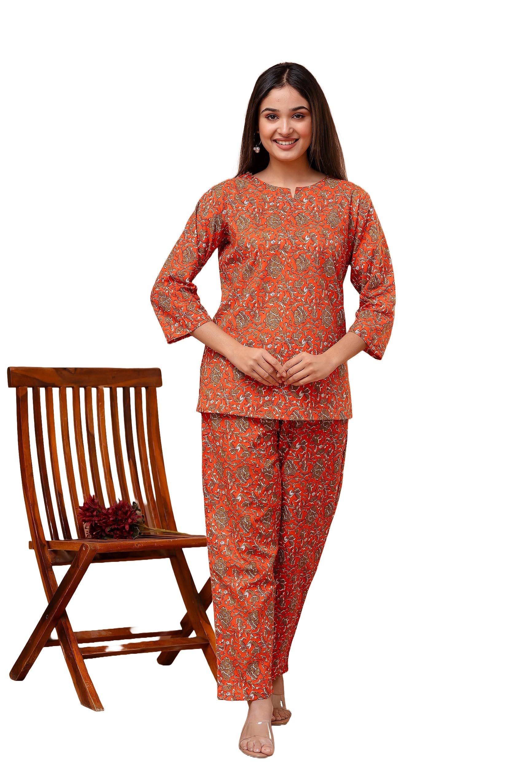 Vashti Women's Cotton Printed Co Ord Set with Kurta & Pyjama