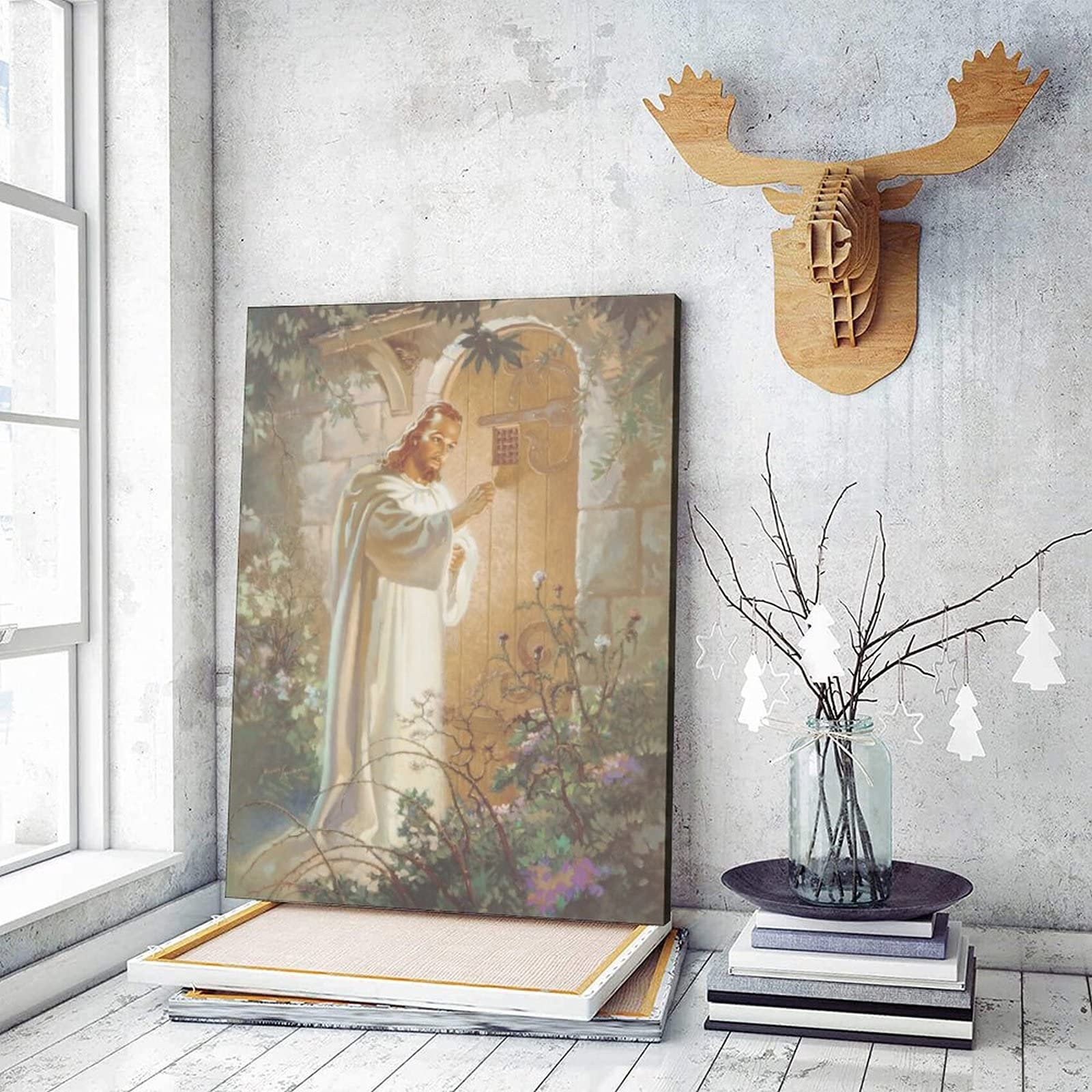 Amazon.co.jp: イエスキリスト ドアをノックする キャンバス ウォール