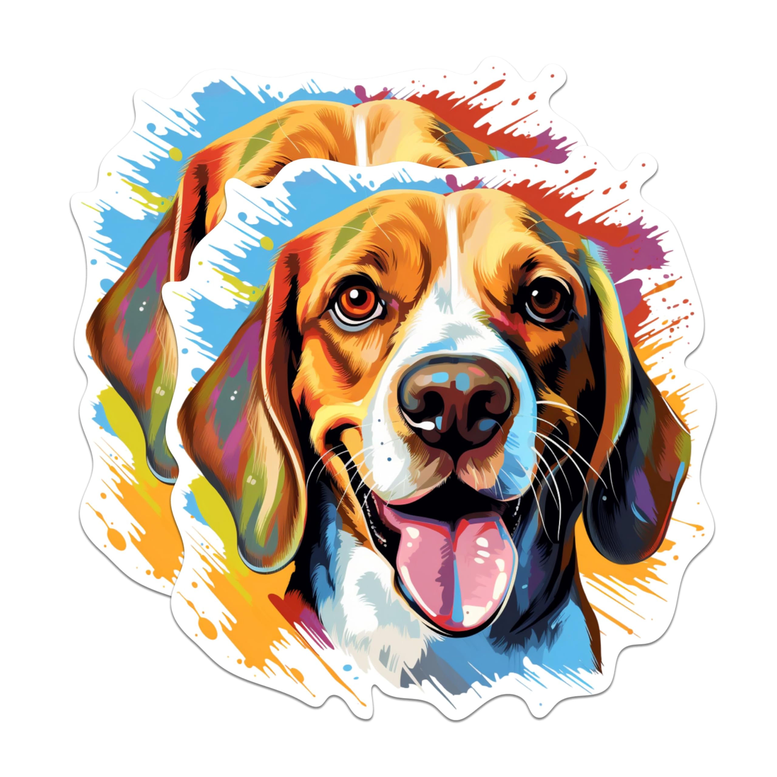 (2 Pack) Beagle Dog Breed Stickers - 5 Inches On Longest Side - Choose from Over 100 Dog Breeds - for Cars, Trucks, Skateboards, Laptops - Made in USA - BMCS1769