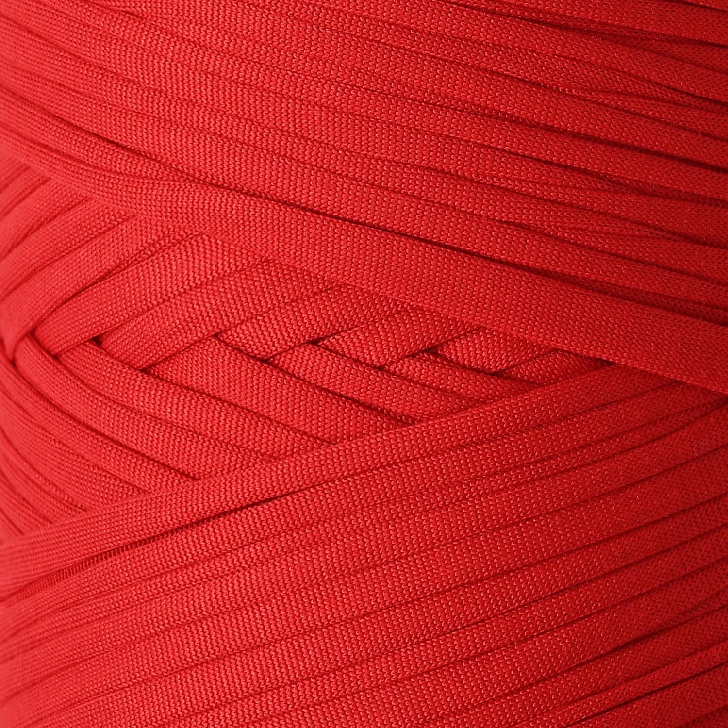 T Shirt Yarn, 260 Yards T-Shirt Crochet Yarn 28.2oz/800g Elastic Hand Knitting Tshirt for Crocheting Bags Baskets Cushion Home Decor DIY Crafts (Red)