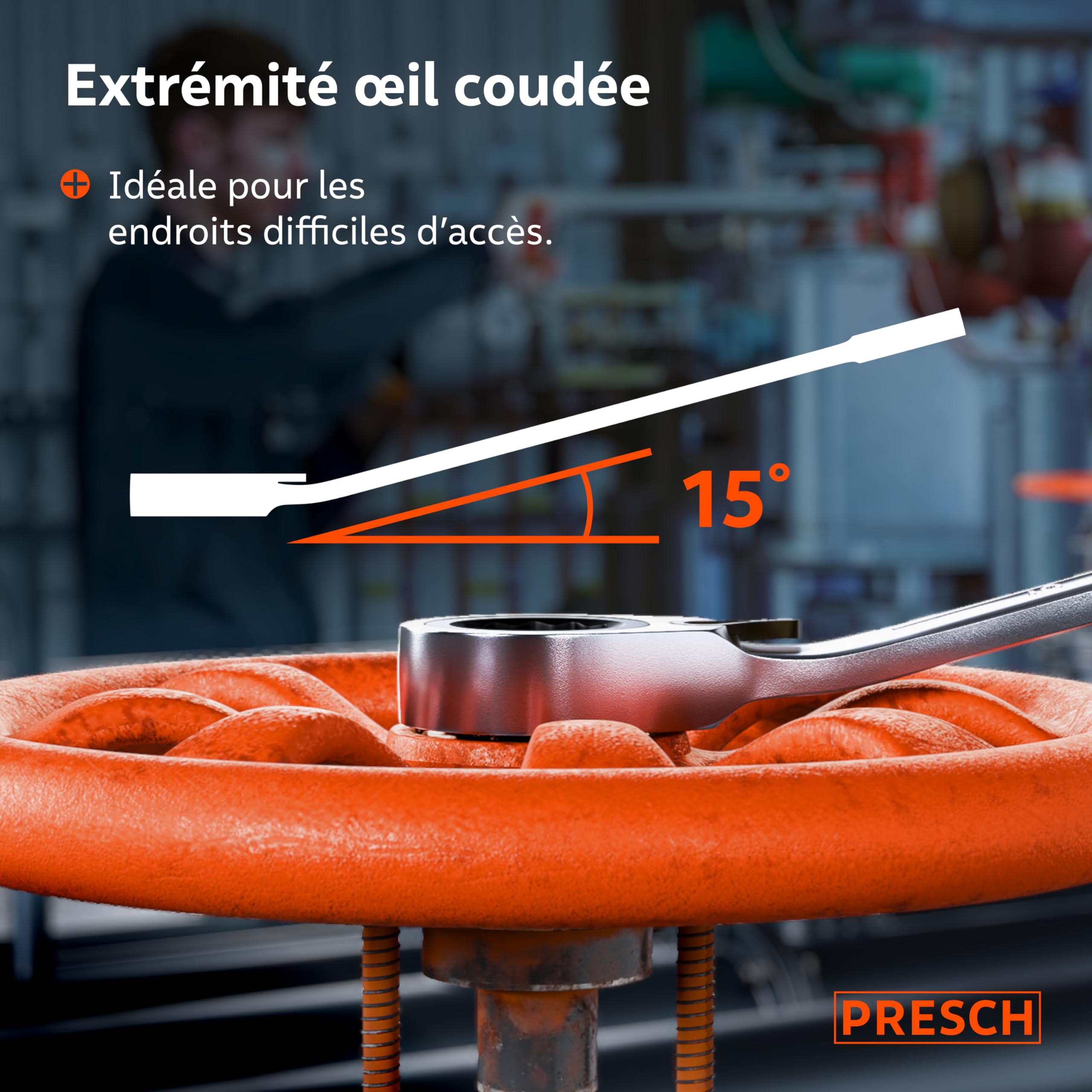 PRESCH Clés à cliquet réversibles 20 pcs 6-32mm avec sacoche 135 dents robustes