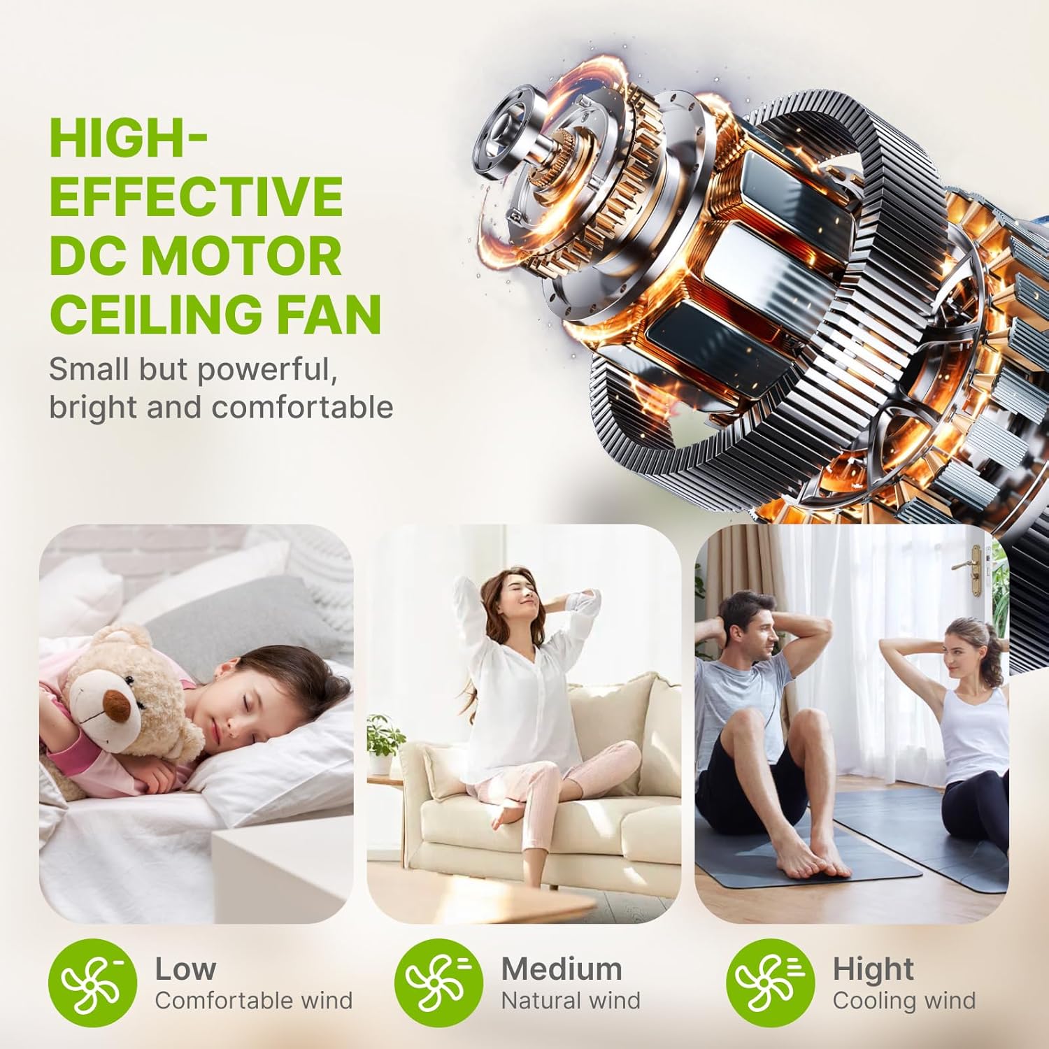 Socket Fan Light, 2 In 1 Ceiling Fans with Lights and Remote, 3 Colors 3000K-6000K Dimmable Light Bulb, Socket Breeze Ceiling Fan Easy Screw in E26/E27 Light Base for Bedroom, Indoor, Kitchen - Image 4
