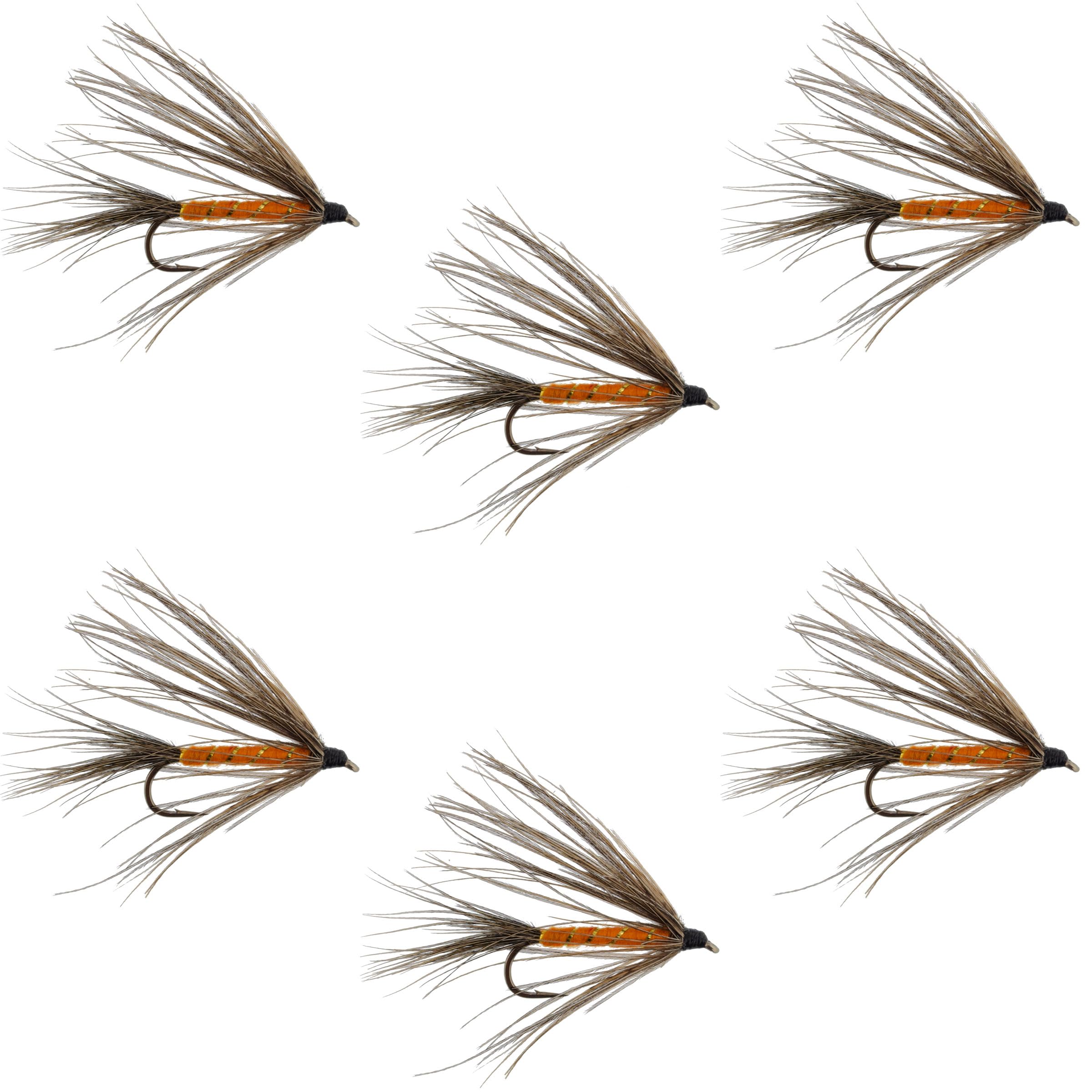 The Fly Fishing Place Carey Special Soft Hackle Grouse and Orange Fly - 6 Flies Hook Size 10