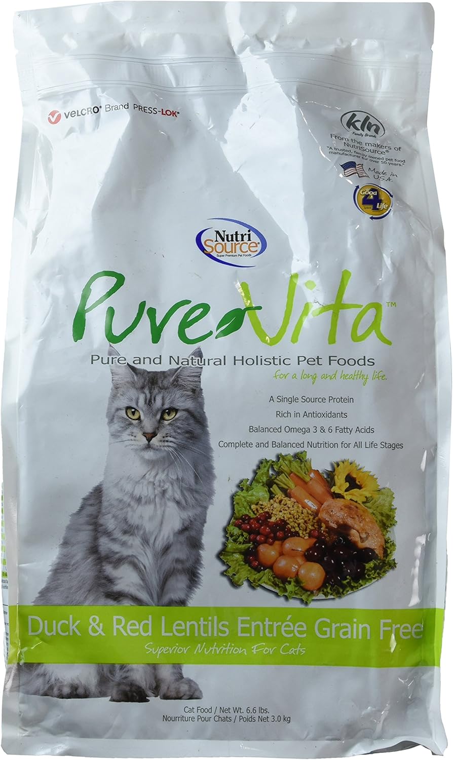 PureVita Grain Free Duck Cat Food 6.6lb Pet Supplies