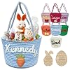 Personalized Easter Basket with Name Custom Woven Easter Egg Baskets Customized Easter Buckets Gifts for Boys Girls
