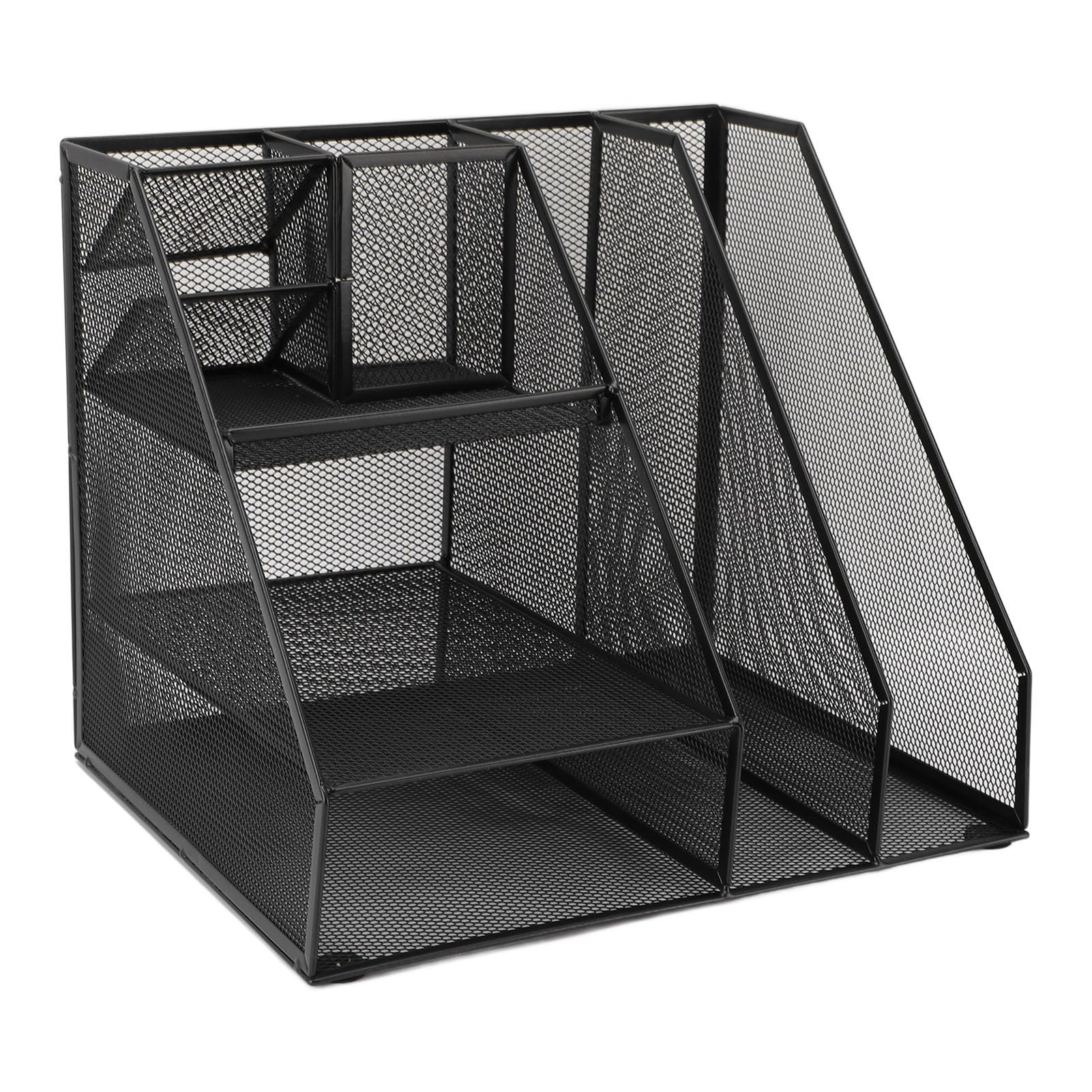 Metalowy siatkowy organizer na biurko Black Iron Wielofunkcyjne materiały biurowe organizer z długopisem do szkoły domowej