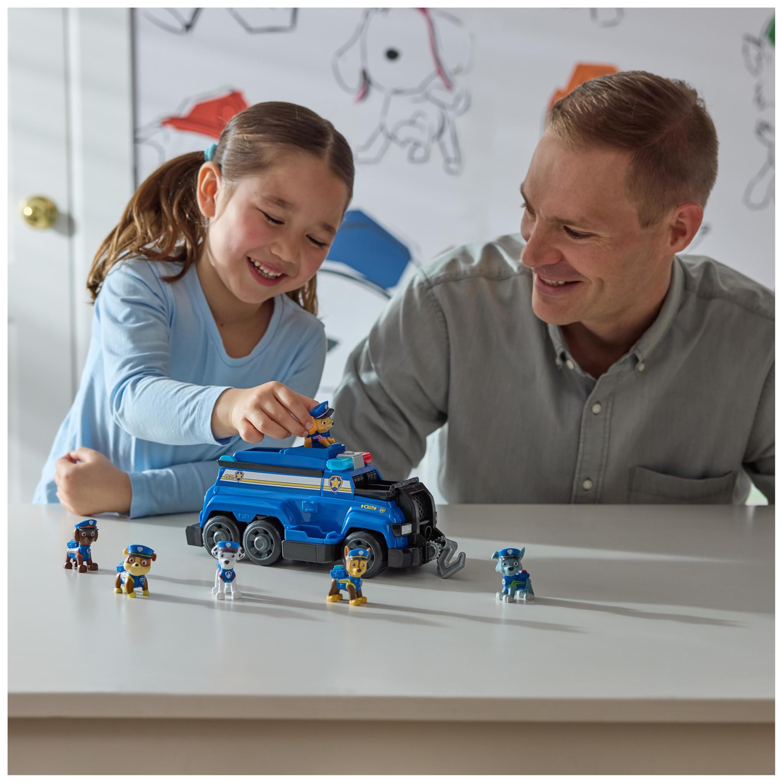 Paw Patrol - Pat Patrouille - Camion Équipe Chase Marcus Stella Ruben Rocky Zuma - Voiture Figurine À Collectionner - Pat Patrouille Jouet - Voiture Enfant - Jouet Enfant 3 Ans et +