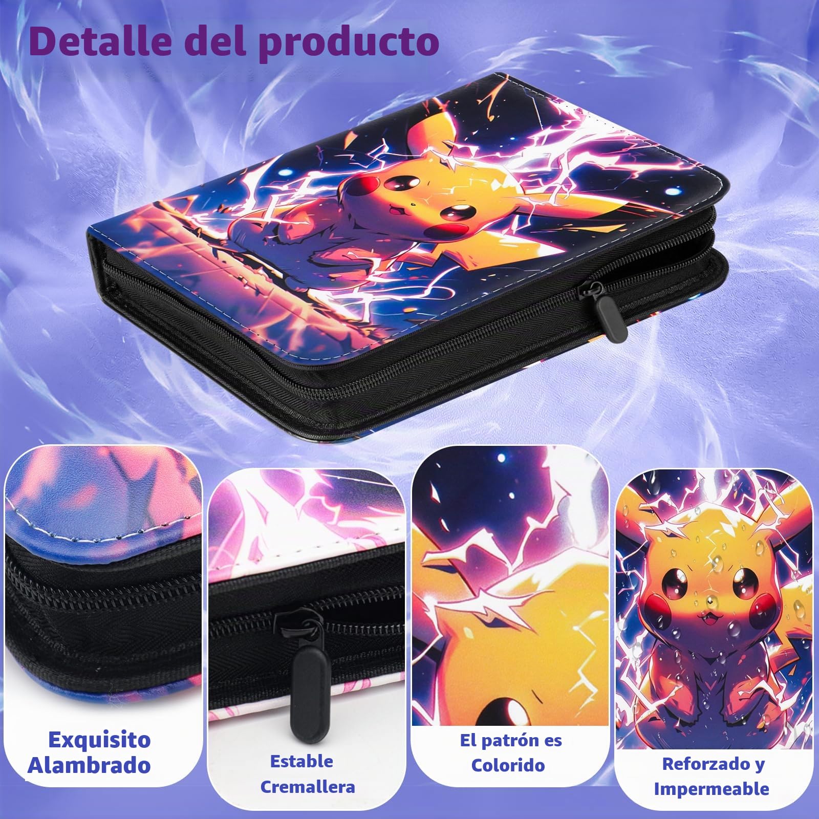 LYAILOOGXL Álbum de colección para Pokémon 900 cartas: 50 fundas doble cara (9 compartimentos/lado) - Libre de PVC y compatible con Escarlata & Violeta, Espada & Escudo - Para coleccionistas y niños a