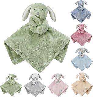 Baby Bunny Rabbit Comforter Blanket Baby Girl Boy Infant Toddler Newborn Cuddle Snuggle Soft Blankets 7 Colours (Sage Green, One Size, Bunny Rabbit)