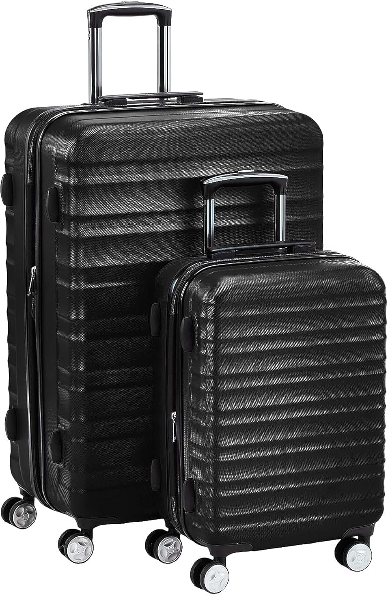 Amazon Basics 2-Piece Hardside Luggage Set (20", 28") with TSA Locks, Spinner Wheels, Expandable, Scratch-Resistant Surface, Black
