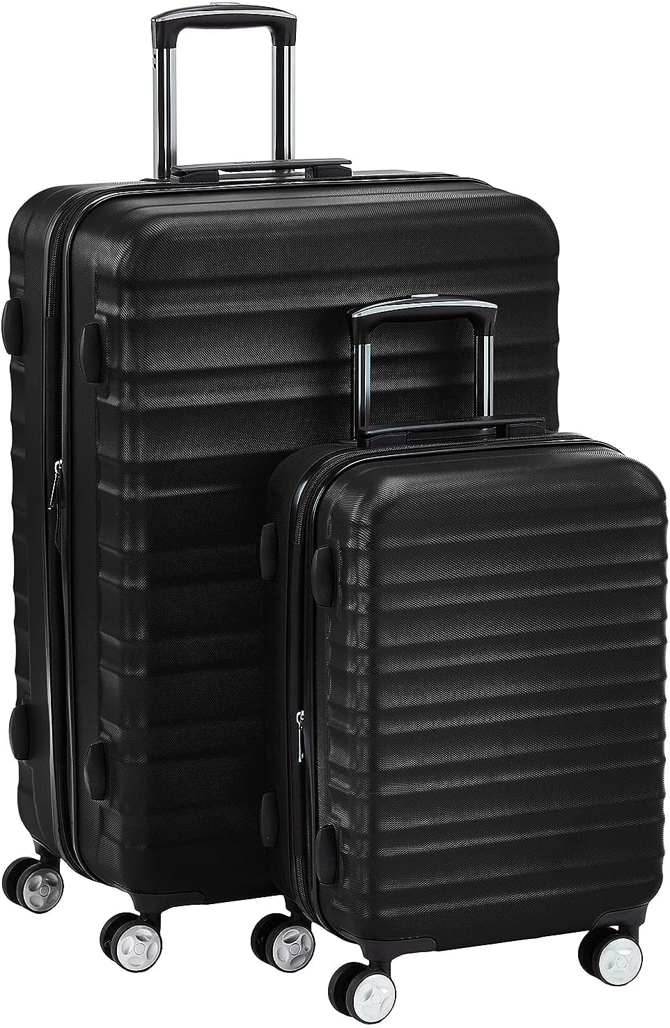 Amazon Basics 2 Piece Set Hardside Spinner Luggage with Build in Lock - 20/28 Inch (50/71 cm) Material: ABS, Black