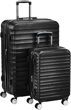 Amazon Basics 2-Piece Hardside Luggage Set (20, 28) with TSA Locks, Spinner Wheels, Expandable, Scratch-Resistant Surface, Black