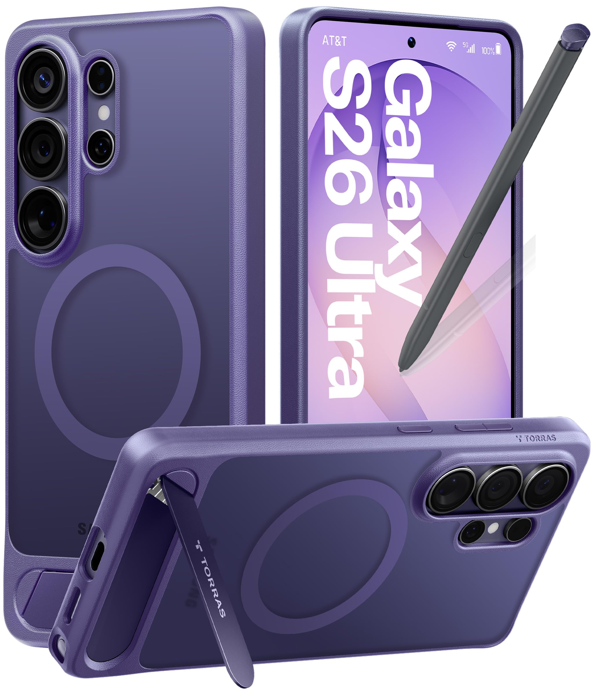 Photo 1 of TORRAS Magnetic Stand Case for Samsung Galaxy S26 Ultra - Deep Purple