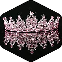 Vista 13 de Kamirola - Corona de reina y tiaras corona de princesa para mujeres y niñas, diademas de cristal para novia, princesa para bodas y fiestas (01)