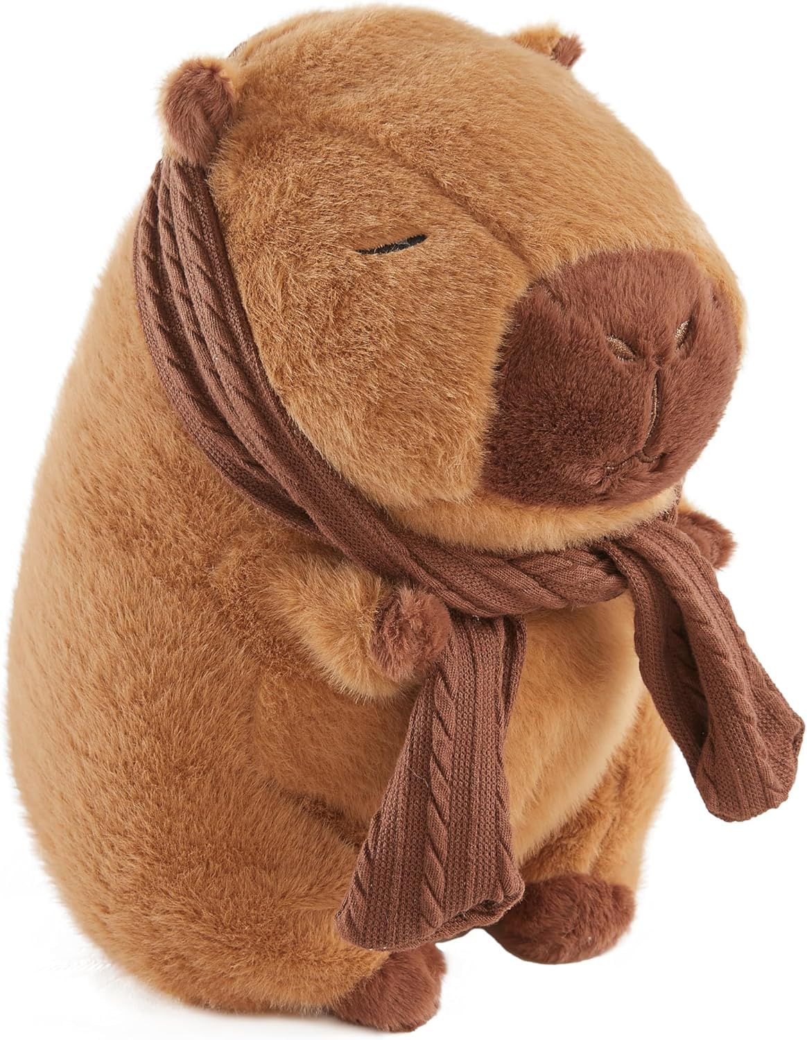 LINYIJOY Capybara Kuscheltier, 25 cm Capybara Plüschtier mit Schal Wasserschwein Kuscheltier Stofftier Plüschtier für Kinder