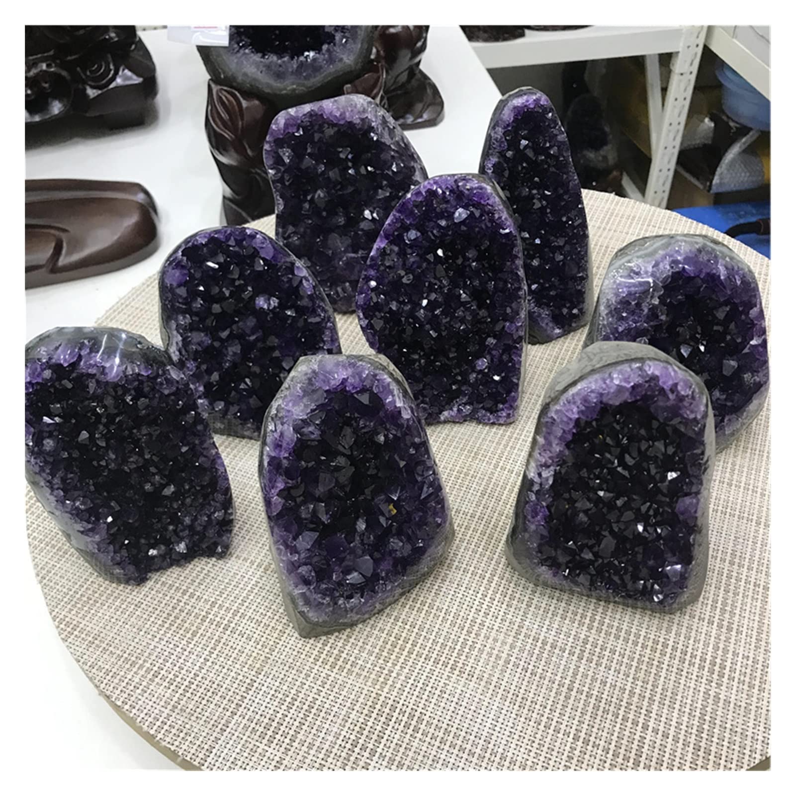 Amethyst Rohstein Natürliche Amethyststein Geode Kristall Cluster Dekoration Quarz Mineralien echte Amethyste spirituelles Chakra Reiki (Color : 400-500g)