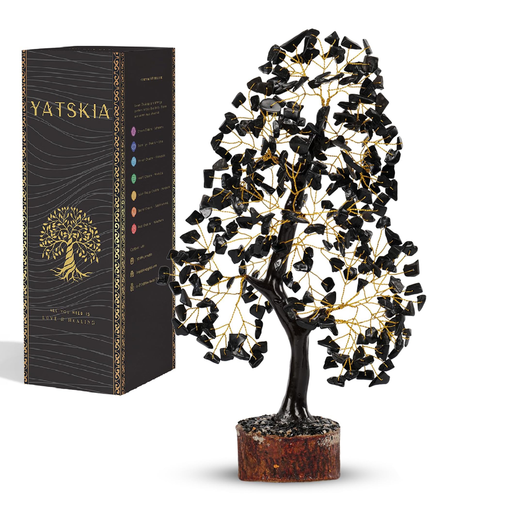 Amazon.co.jp: YATSKIA ブラックトルマリン - ジェムストーンツリー