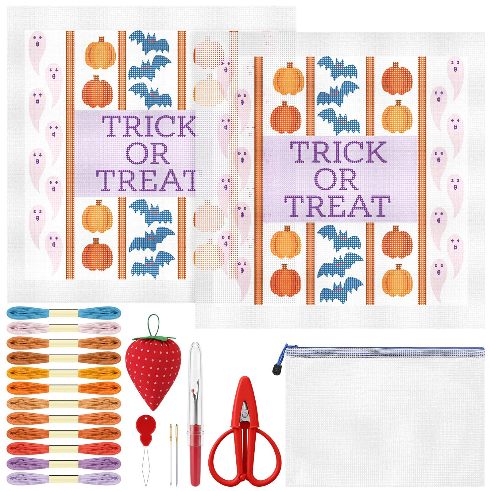 XunYee 28 Pcs Halloween Trick or Treat Needlepoint Kit for Beginners Adults