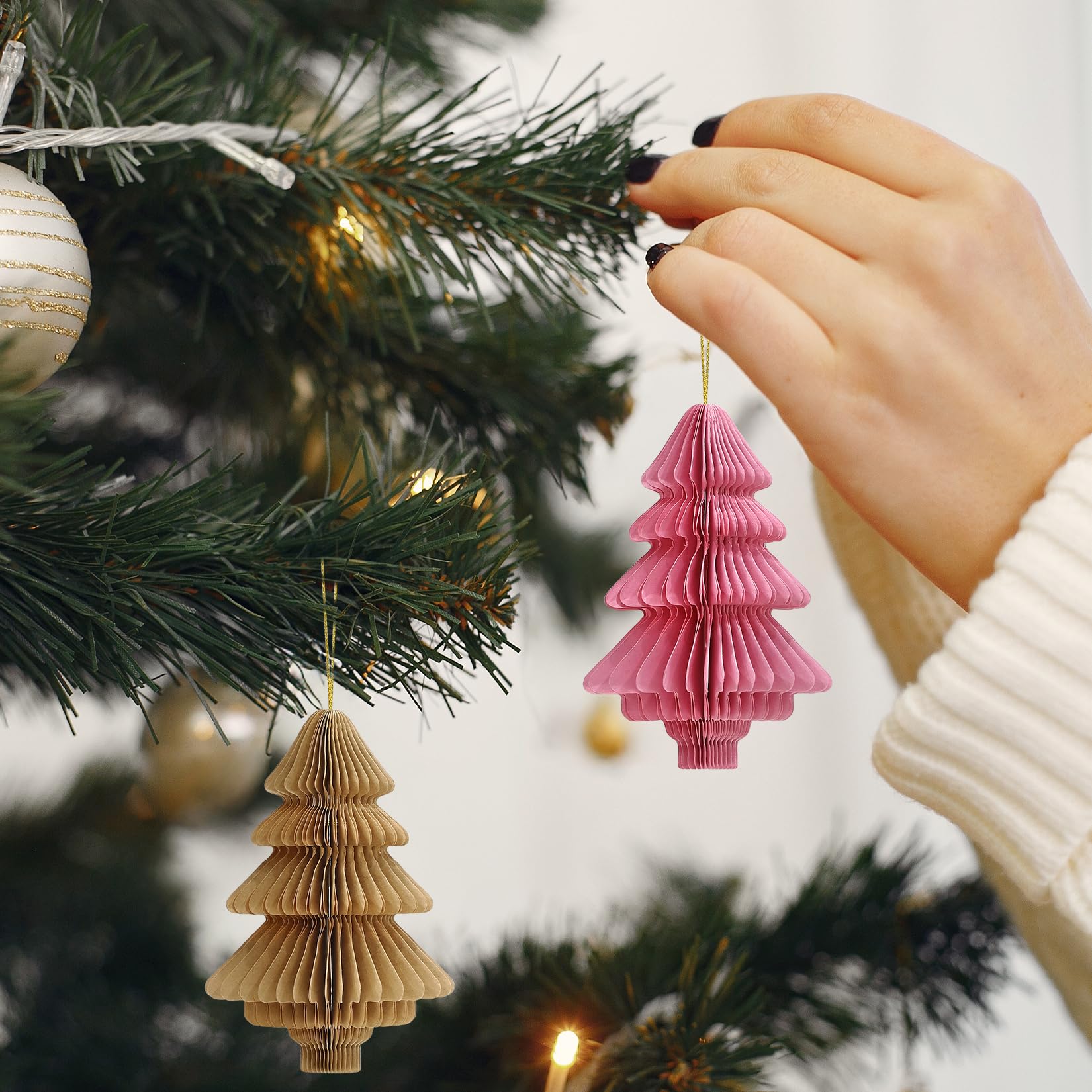 Boules De Noël, Décorations De Noël, Décorations En Papier Faites à La Main, Boules En Nid D'abeille, Décorations Scandi - France