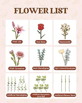 好久由craft ROBOTIME Flower Bouquet Basket Building Set Model Kit