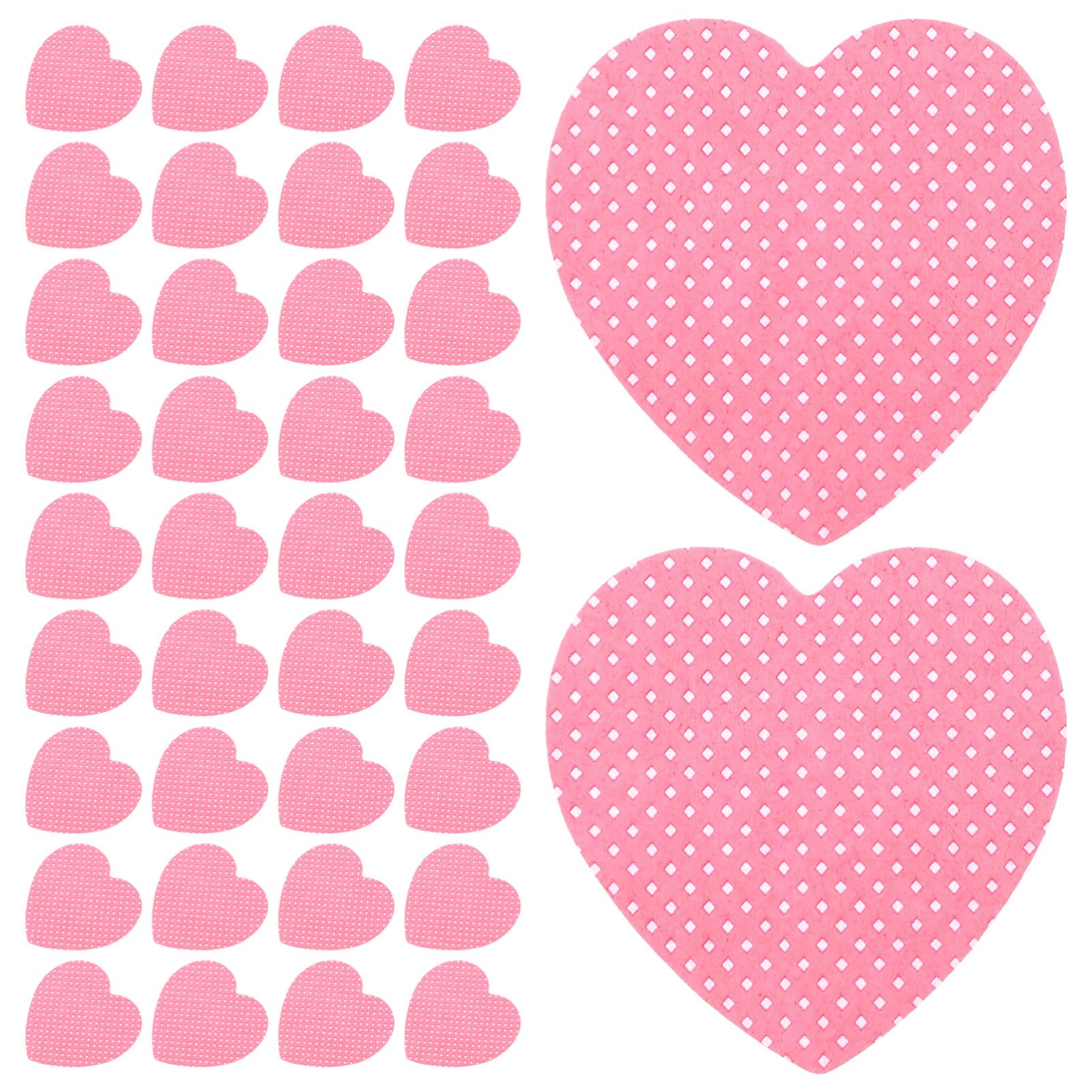 FOMIYES Nail Wipes Remover 200 Sheets Pink Heart Adhesive Pads Travel Nail Polish Remover for Fingernails