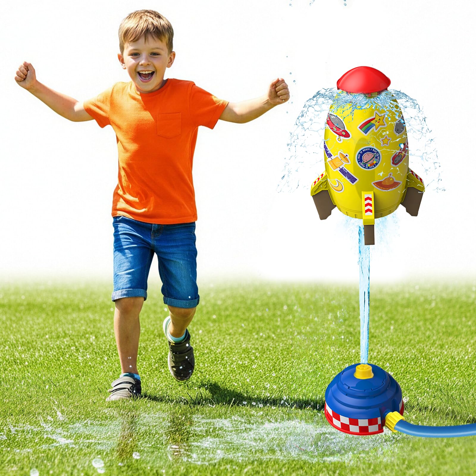 Outdoor Water Sprinkler Rocket Water Sprinkler Kids Garden for Lawns Garden