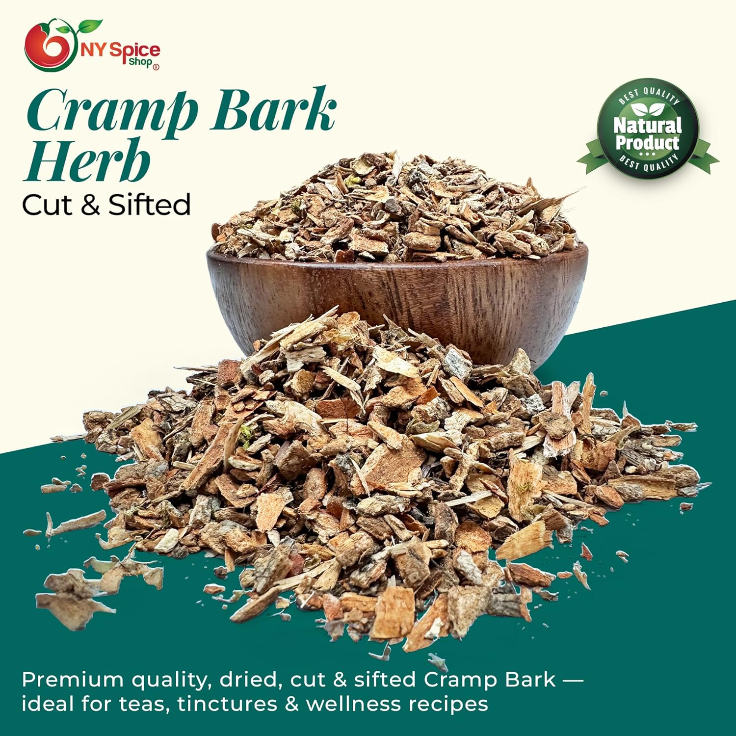NY Spice Shop Cramp Bark Cut & Sifted - Cramp Barks Herb - Cramp Bark Tea Infusion - Versatile Cooking Ingredient - Viburnum Opulus Tree Essence - Natural Flavor Enhancer (1 Pound)