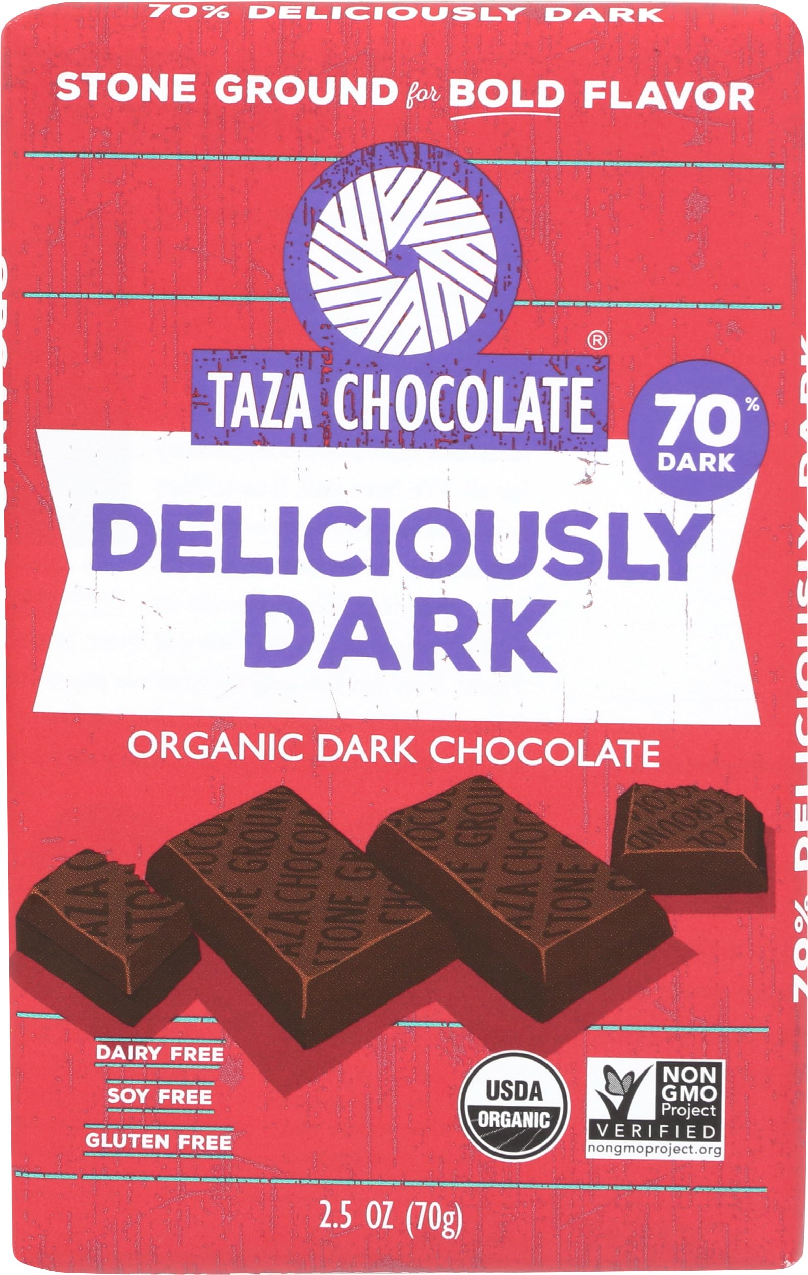 Organic Dark Chocolate Bar 70%, 2.5 Oz