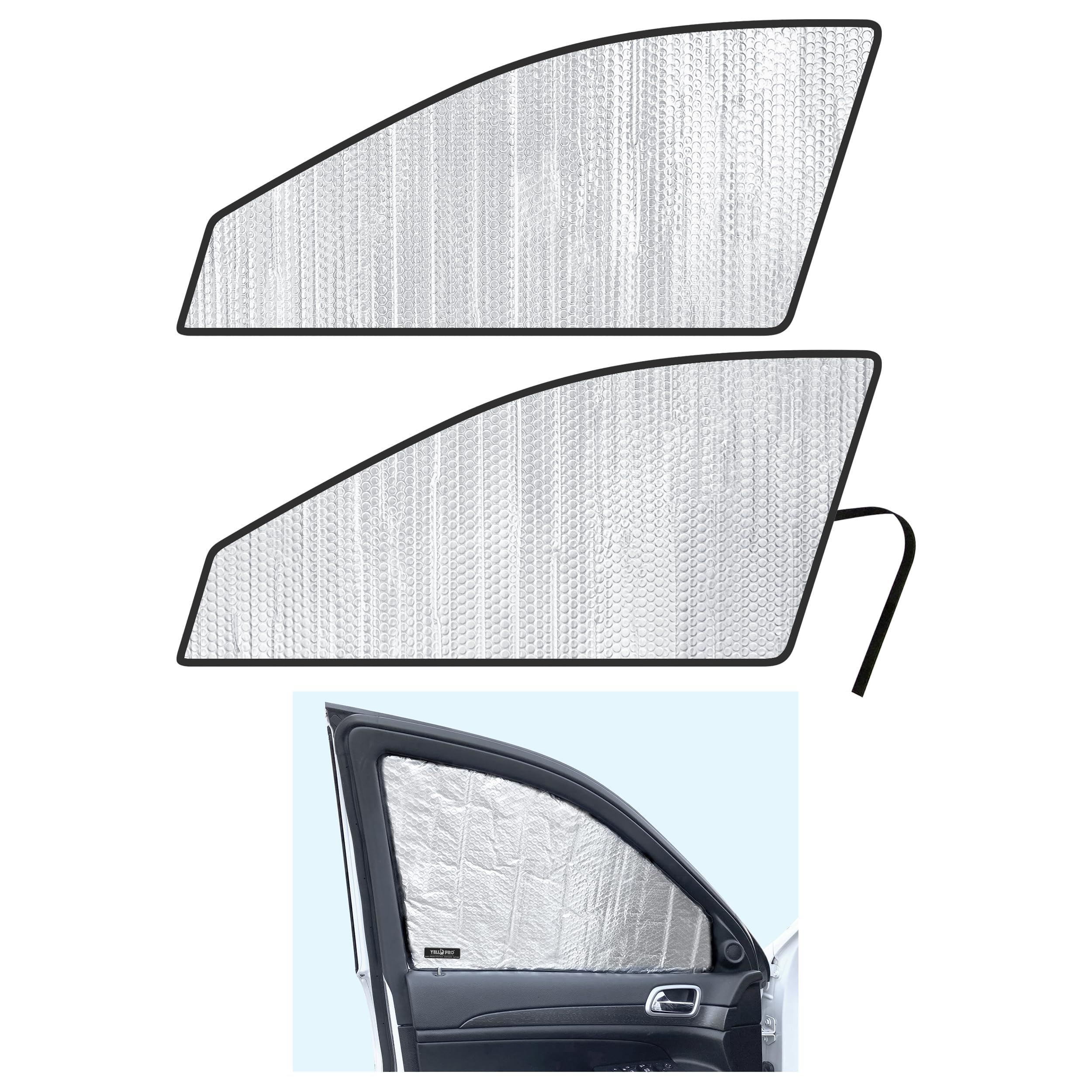 Side Window Front Seat Reflective Sunshade Custom Fit for 2014 2015 2016 2017 2018 2019 2020 2021 Jeep Grand Cherokee SUV (Does Not Fit Grand Cherokee L) (Set of 2)