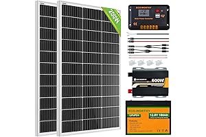 ECO-WORTHY 200W 12V Complete Solar Shed Solar Power Kit