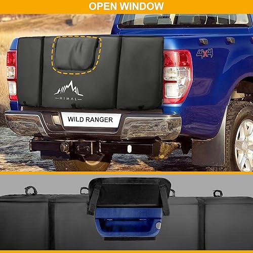 Vista 5 de Himal Outdoors - Almohadilla para puerta trasera para bicicleta de montaña, almohadilla de protección para puerta trasera con bolsillos