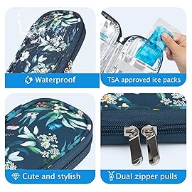 YOUSHARES Insulin Cooler Travel Case - Portable Refrigerated Medicine Case for Insulin Pen, Medication and Diabetic Supplies with 2 TSA Approved Ice Pack